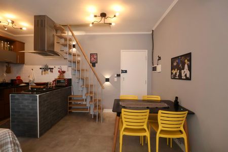 Sala de apartamento para alugar com 1 quarto, 54m² em Jardim Las Palmas, Guarujá