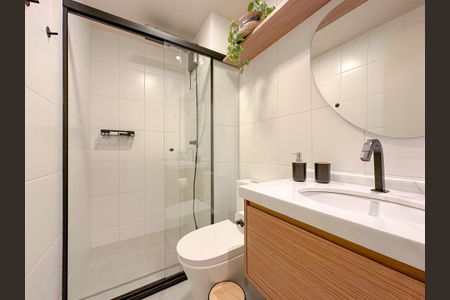 Studio à venda com 27m², 1 quarto e sem vaga Studio à venda com 27m², 1 quarto e sem vagaBanheiro Social