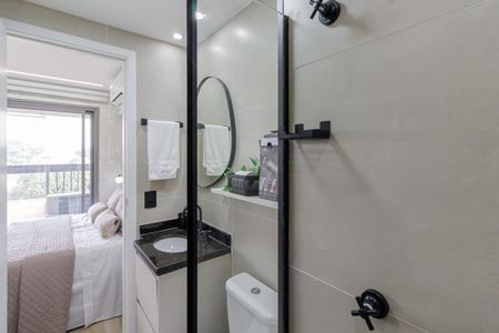 Studio para alugar com 21m², 1 quarto e sem vaga Studio para alugar com 21m², 1 quarto e sem vagaBanheiro Social