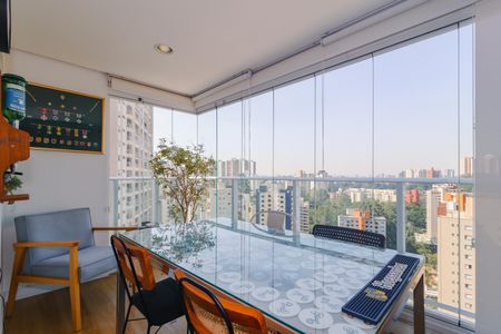 Varanda da Sala de apartamento à venda com 1 quarto, 60m² em Morumbi, São Paulo