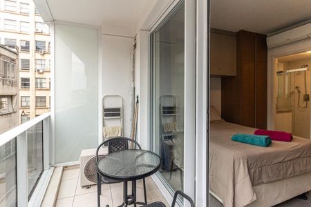 Varanda do Studio de kitnet/studio para alugar com 1 quarto, 22m² em Centro Histórico de São Paulo, São Paulo