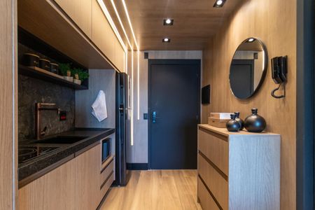 Studio à venda com 27m², 1 quarto e sem vaga Studio à venda com 27m², 1 quarto e sem vagaCozinha