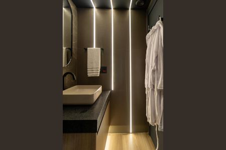 Banheiro de kitnet/studio à venda com 1 quarto, 27m² em Pompeia, São Paulo