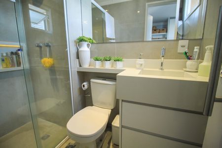 Banheiro da Suíte de apartamento à venda com 1 quarto, 29m² em Brás, São Paulo