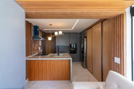 Sala/Cozinha de apartamento à venda com 1 quarto, 34m² em Indianópolis, São Paulo