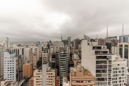 Vista da Sala de apartamento à venda com 1 quarto, 36m² em Consolação, São Paulo