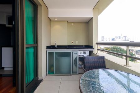 Varanda da Sala de apartamento para alugar com 1 quarto, 40m² em Brooklin, São Paulo