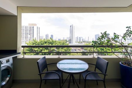 Varanda da Sala de apartamento para alugar com 1 quarto, 40m² em Brooklin, São Paulo