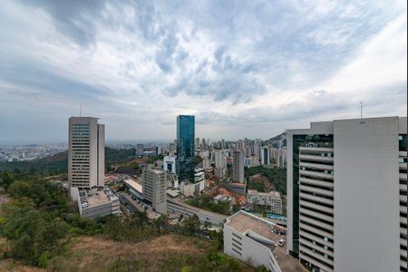 Vista da Sala de apartamento à venda com 1 quarto, 44m² em Vila da Serra, Nova Lima