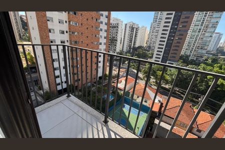 Varanda da Sala/Cozinha de kitnet/studio para alugar com 1 quarto, 27m² em Campo Belo, São Paulo