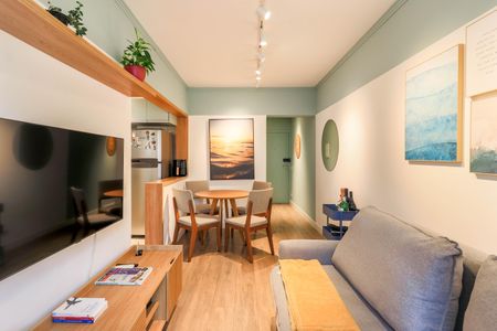 Sala de apartamento à venda com 1 quarto, 42m² em Campo Belo, São Paulo