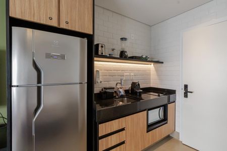 Cozinha de kitnet/studio à venda com 1 quarto, 25m² em Moema, São Paulo