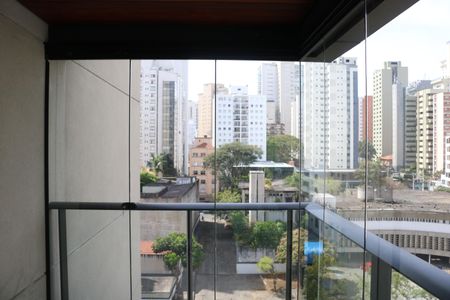 Varanda da Sala de apartamento à venda com 1 quarto, 56m² em Pacaembu, São Paulo