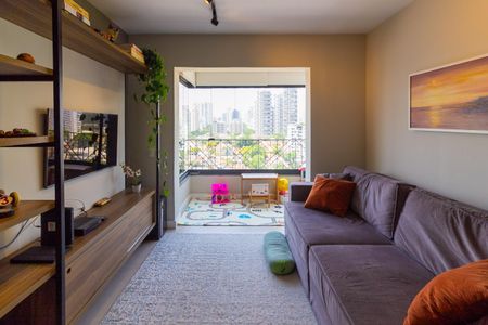 Sala de Estar de apartamento à venda com 3 quartos, 79m² em Brooklin Novo, São Paulo