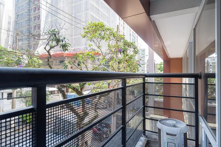 Varanda da Sala de apartamento à venda com 1 quarto, 38m² em Paraíso, São Paulo