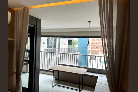 Varanda da Sala de apartamento para alugar com 1 quarto, 43m² em Ibirapuera, São Paulo