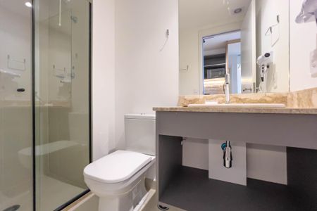 Studio para alugar com 25m², 1 quarto e sem vaga Studio para alugar com 25m², 1 quarto e sem vagaBanheiro