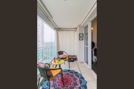 Varanda da Sala de apartamento à venda com 1 quarto, 59m² em Campo Belo, São Paulo