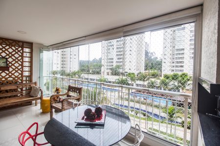 Varanda da Sala de apartamento à venda com 3 quartos, 133m² em Tamboré, Santana de Parnaíba