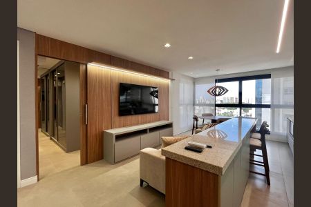 Apartamento para alugar com 49m², 1 quarto e 2 vagasSala