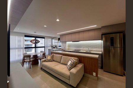 Sala de apartamento para alugar com 1 quarto, 49m² em Nova Campinas, Campinas