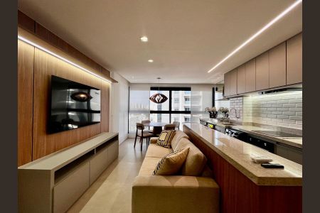 Sala de apartamento para alugar com 1 quarto, 49m² em Nova Campinas, Campinas