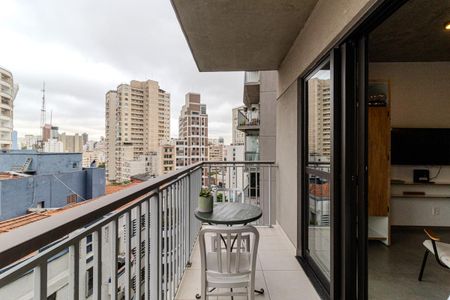 Studio à venda com 28m², 1 quarto e sem vagaVaranda