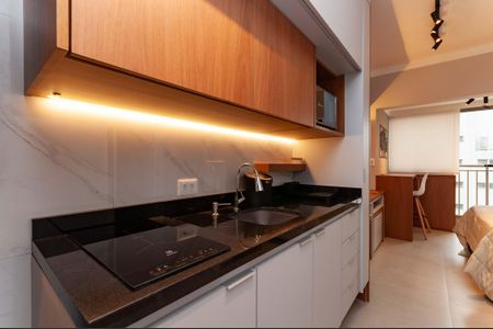 Studio para alugar com 25m², 1 quarto e sem vagaCozinha 