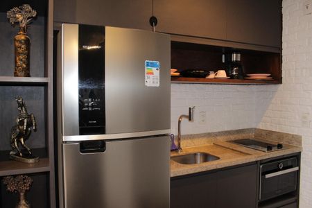 Cozinha de kitnet/studio para alugar com 1 quarto, 22m² em Centro Histórico de São Paulo, São Paulo