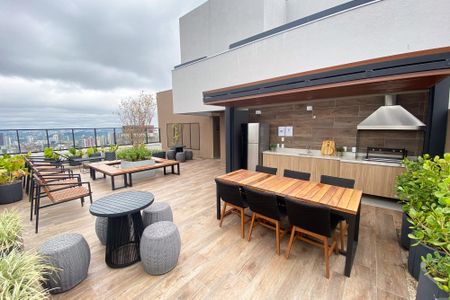 Studio para alugar com 29m², 1 quarto e sem vaga Studio para alugar com 29m², 1 quarto e sem vagaÁrea comum - Churrasqueira