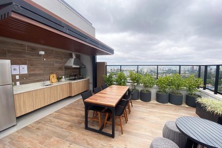 Área comum - Churrasqueira de kitnet/studio para alugar com 1 quarto, 29m² em Pinheiros, São Paulo