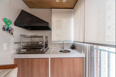 Varanda Gourmet de apartamento à venda com 3 quartos, 103m² em Vila Assunção, Santo André