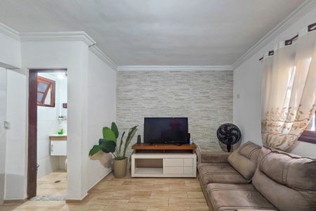 Sala de casa de condomínio para alugar com 2 quartos, 67m² em Jardim Praiano, Guarujá