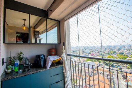 Varanda da sala de apartamento à venda com 3 quartos, 60m² em Vila Pires, Santo André