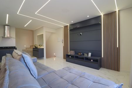 Sala de estar de casa à venda com 3 quartos, 150m² em Vila Camilópolis, Santo André