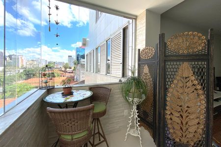 Varanda da Sala de apartamento à venda com 4 quartos, 274m² em Lourdes, Belo Horizonte