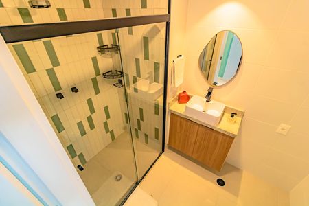 Banheiro Social de kitnet/studio para alugar com 1 quarto, 29m² em Vila Clementino, São Paulo