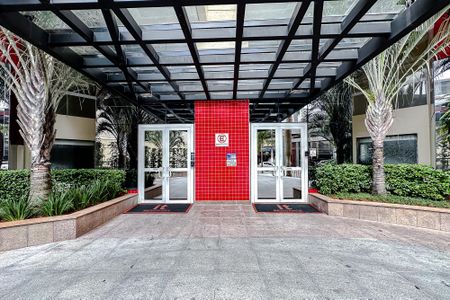 Studio para alugar com 40m², 1 quarto e 1 vaga Studio para alugar com 40m², 1 quarto e 1 vagaFachada + Placa