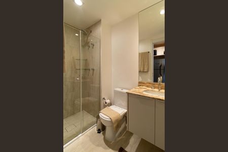 Banheiro de kitnet/studio à venda com 1 quarto, 23m² em Perdizes, São Paulo