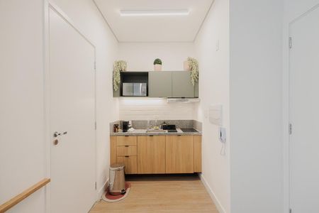 Cozinha de kitnet/studio à venda com 1 quarto, 23m² em Pinheiros, São Paulo