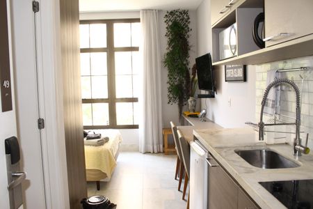 Cozinha de kitnet/studio à venda com 1 quarto, 21m² em Centro Histórico de São Paulo, São Paulo