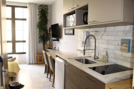Cozinha de kitnet/studio à venda com 1 quarto, 21m² em Centro Histórico de São Paulo, São Paulo