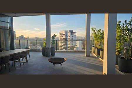 Área comum de apartamento à venda com 1 quarto, 28m² em Indianópolis, São Paulo