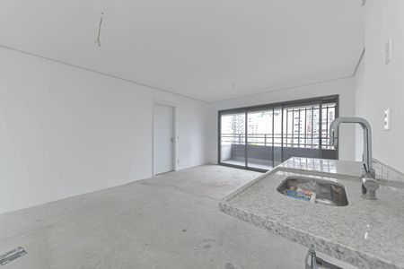 Sala - Cozinha Integrada de apartamento à venda com 1 quarto, 54m² em Campo Belo, São Paulo
