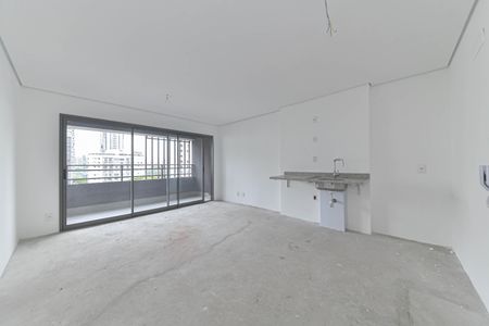 Sala - Cozinha Integrada de apartamento à venda com 1 quarto, 54m² em Campo Belo, São Paulo