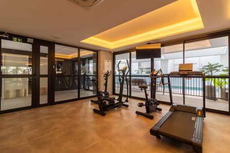 Apartamento para alugar com 34m², 1 quarto e 1 vaga Apartamento para alugar com 34m², 1 quarto e 1 vagaÁrea comum - Academia