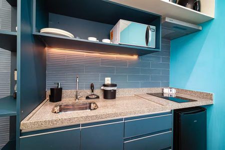 Cozinha de apartamento à venda com 1 quarto, 26m² em Bela Vista, São Paulo