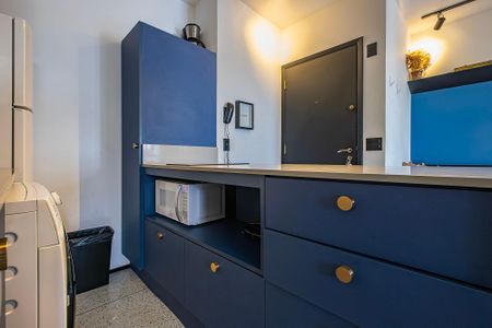 Sala/Cozinha  de apartamento para alugar com 1 quarto, 43m² em Jardim Paulista, São Paulo