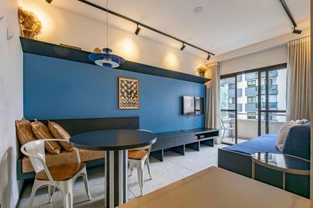 Sala/Cozinha de apartamento para alugar com 1 quarto, 43m² em Jardim Paulista, São Paulo