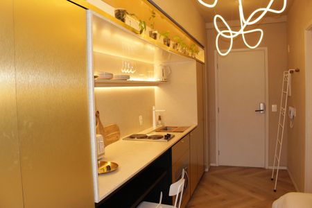 Cozinha de kitnet/studio à venda com 1 quarto, 22m² em República, São Paulo